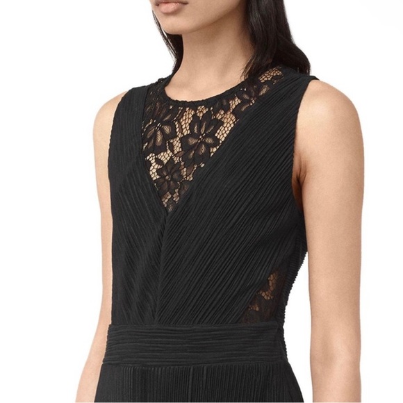 ALLSAINTS BLACK SLEEVELESS MINI DRESS - Picture 3 of 8